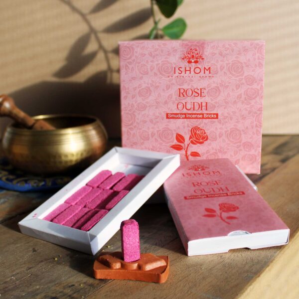 Pack de 15 briques et brûleur d'encens naturel - Bois de rose- Vendu par 1