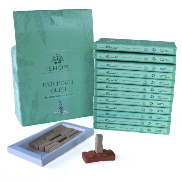 Pack de 15 Briques et Brûleur d'Encens Naturel - Bois de Patchouli- Vendu par 1 – Image 2