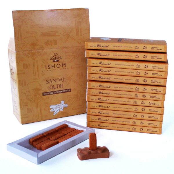 Pack de 15 briques et brûleur d'encens naturel - Bois de santal- Vendu par 1 – Image 2