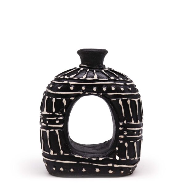 Vase Ovale en Forme de Donut - Chocolat 18cm- Vendu par 1
