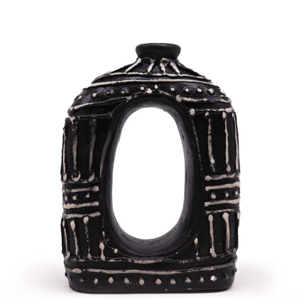Vase Ovale en Forme de Donut - Chocolat 23cm- Vendu par 1