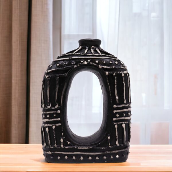 Vase Ovale en Forme de Donut - Chocolat 23cm- Vendu par 1 – Image 4