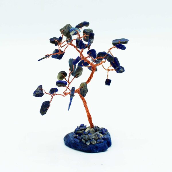 Arbre à pierres précieuses - Sodalite sur base d'agate bleue (35 pierres)- Vendu par 1 – Image 3