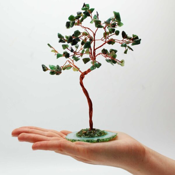 Arbre de pierres précieuses Lrg - Aventurine verte sur base d'agate verte (100 pierres)- Vendu par 1 – Image 4