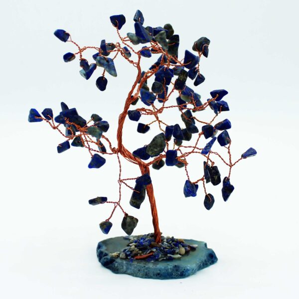 Arbre de pierres précieuses Lrg - Sodalite sur base d'agate bleue (100 pierres)- Vendu par 1 – Image 3
