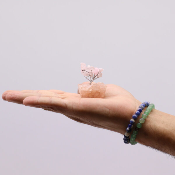 Mini arbres de pierres précieuses sur base d'orgonite - Quartz rose (15 pierres)- Vendu par 1 – Image 4
