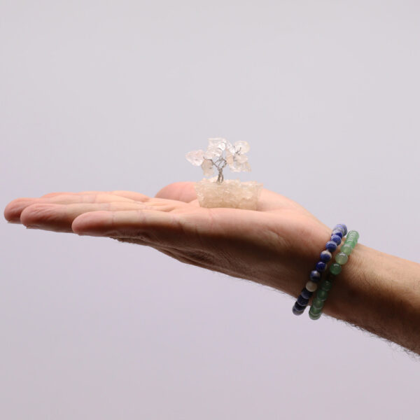Mini arbres de pierres précieuses sur base d'orgonite - Quartz de roche (15 pierres)- Vendu par 1 – Image 4