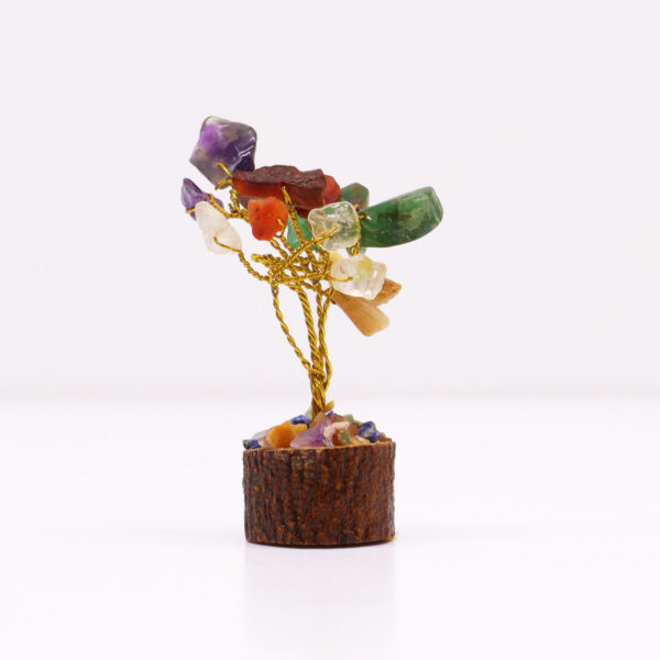 Mini arbres de pierres précieuses sur socle en bois - Multi pierres (15 pierres)- Vendu par 1