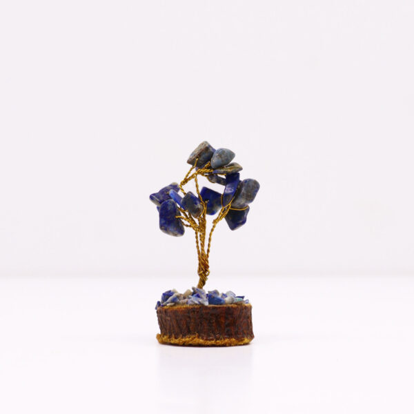 Mini arbres de pierres précieuses sur socle en bois - Sodalite (15 pierres)- Vendu par 1