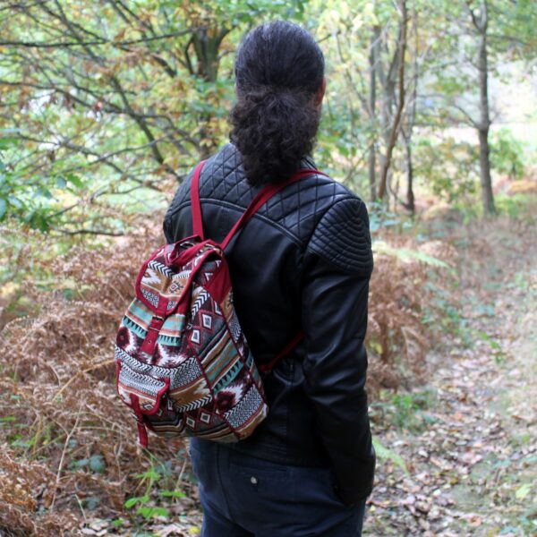 Sac Jacquard - Sac à dos Chocolat- Vendu par 1 – Image 2