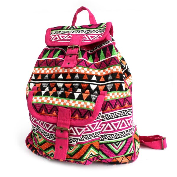 Sac Jacquard - Sac à dos rose- Vendu par 1