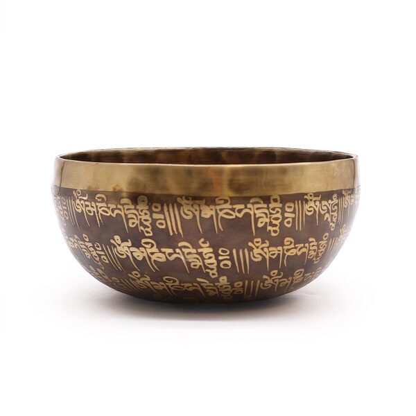 Bol Gravé de Guérison Tibétain - 16 cm - Mantra- Vendu par 1 – Image 3