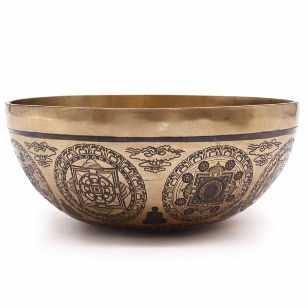 Bol Gravé de Guérison Tibétain - 21 cm - 7 Chakras & Fleur de Vie- Vendu par 1 – Image 4
