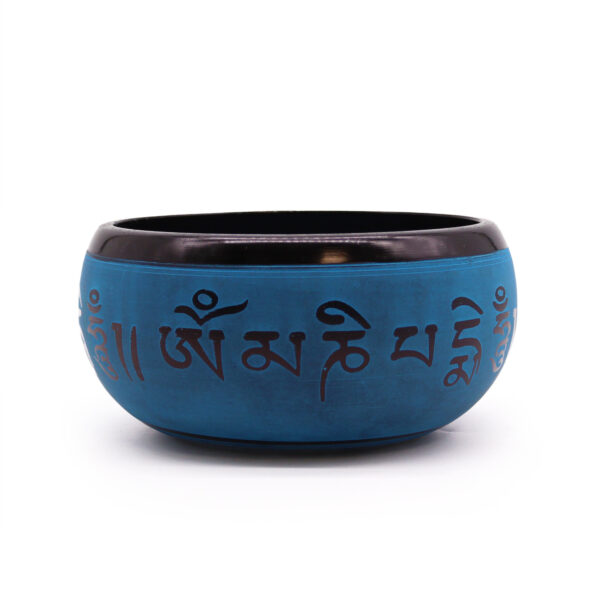 Bol Chantant Terre Poudre - Bleu Mantra Cinq Bouddha - 16 cm- Vendu par 1 – Image 4