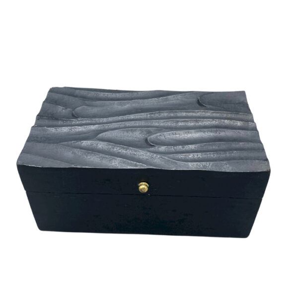 Déco Vintage - Boîte Multi Usages - 22x12x10cm - Tourbillons Noirs- Vendu par 1