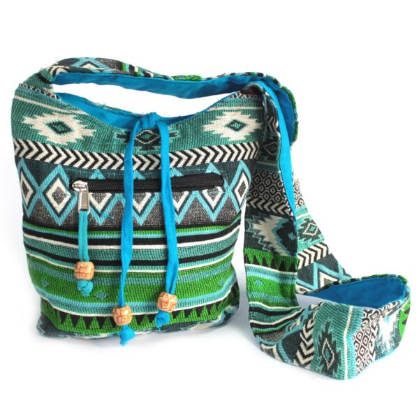 Sac Jacquard - Sac Sling Sarcelle- Vendu par 1