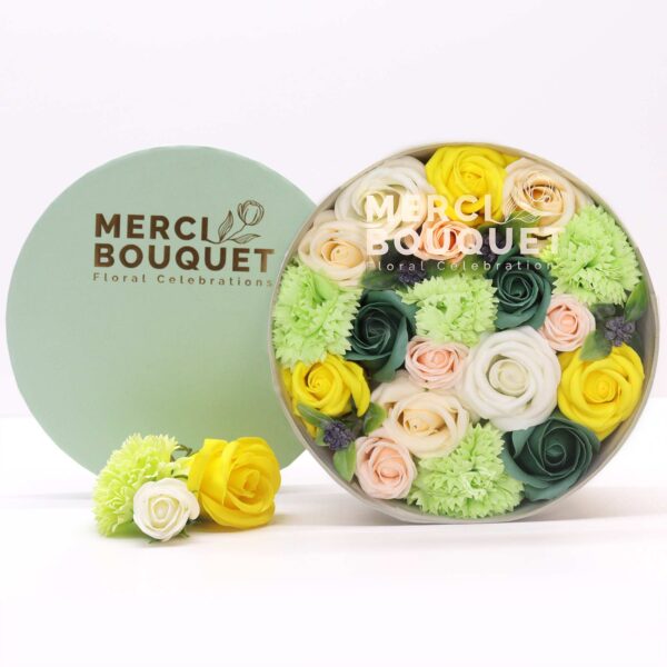 Boîte Ronde - Célébrations du Printemps - Jaune & Verts- Vendu par 1 – Image 3