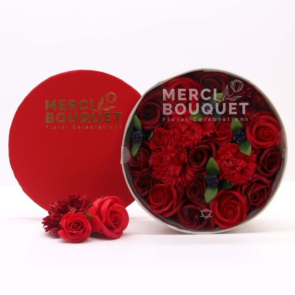 Boîte Ronde - Roses Rouges Classiques- Vendu par 1 – Image 3