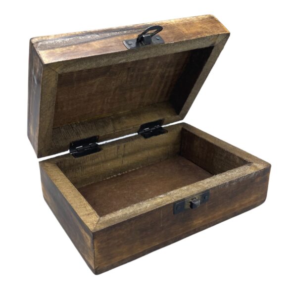 Boîte Moyenne en Bois Verni en Céramique - 15x10x6cm - Blanc- Vendu par 1 – Image 2