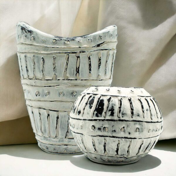 Vase en Forme de Col Large - Crème 22cm- Vendu par 1 – Image 4