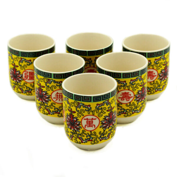 Tasses à Tisane - Design Oriental Longue Vie- Vendu par 6