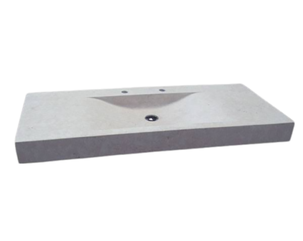 Vasque en pierre Calvi - 80 x 55 x 10 - Charmot Clair Adouci - COMPTOIR DES PIERRES