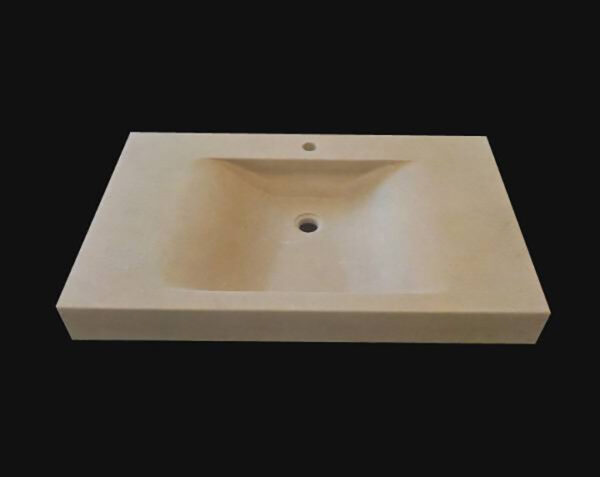 Vasque en pierre Calvi - 120 x 55 x 10 - Charmot Doré Adouci - COMPTOIR DES PIERRES – Image 3