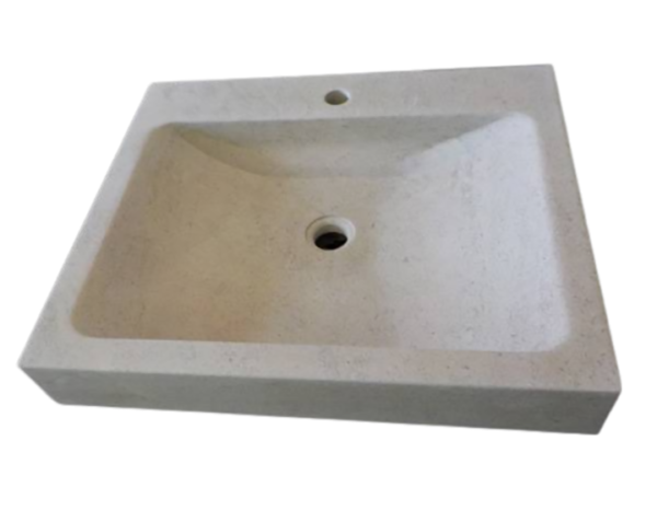 Vasque en pierre naturelle Goult - 120 x 50 x 10 - Charmot Clair Adouci - COMPTOIR DES PIERRES