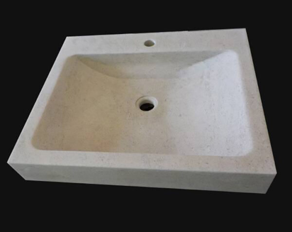 Vasque en pierre naturelle Goult - 120 x 50 x 10 - Charmot Clair Adouci - COMPTOIR DES PIERRES – Image 3