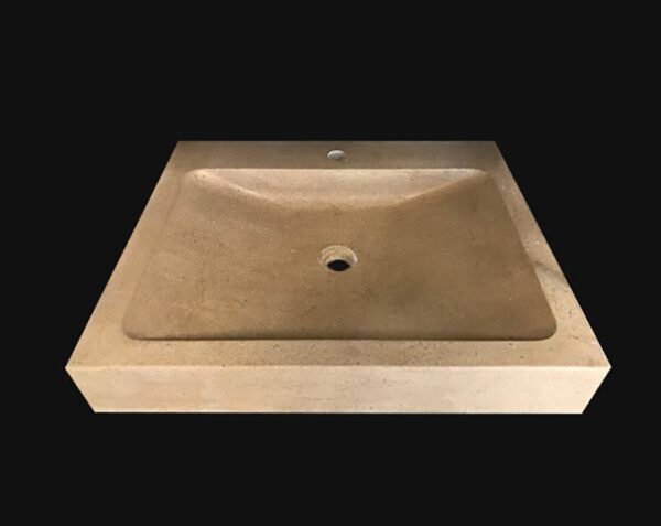 Vasque en pierre naturelle Goult - 130 x 50 x 10 - Charmot Doré Adouci - COMPTOIR DES PIERRES – Image 3