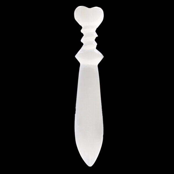 Couteau Rituel Sélénite Lrg - Spirale (25cm)- Vendu par 1 – Image 4