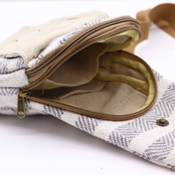 Sac Bandoulière Coton Naturel - Gris & Blanc- Vendu par 1 – Image 3