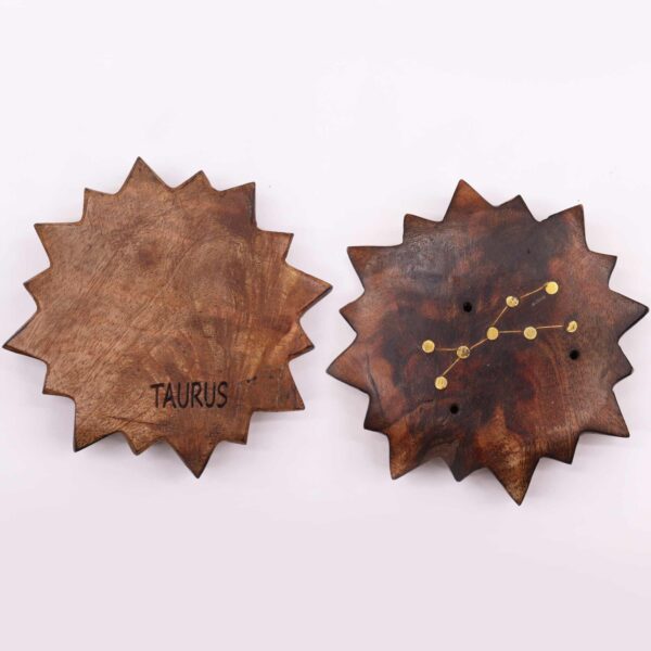 Brûleurs d'encens signe du zodiaque gravé et en laiton - Soleil- Vendu par 12 – Image 4