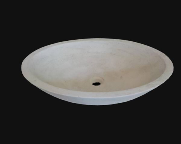 Vasque en pierre Valbonne - 70 x 50 x 12 - Charmot Clair Adouci - COMPTOIR DES PIERRES – Image 3