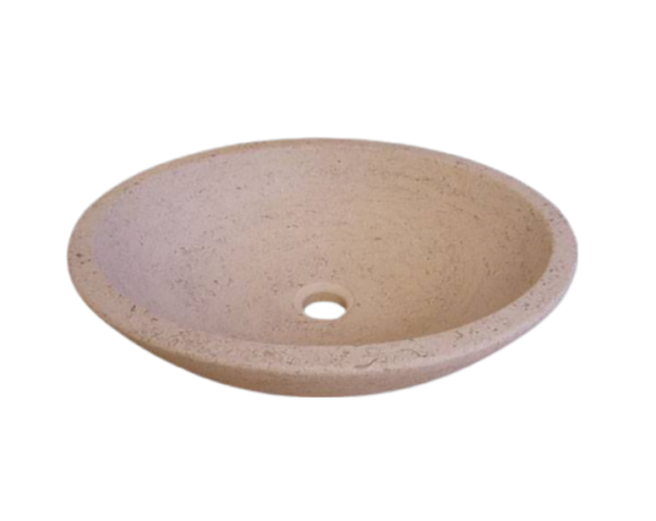 Vasque en pierre Valbonne - 70 x 50 x 12 - Charmot Clair Adouci - COMPTOIR DES PIERRES