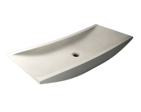 Vasque en pierre Vence - 110 x 45 x 12 - Charmot Clair Adouci - COMPTOIR DES PIERRES