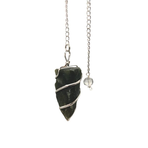 Pendule de pierres précieuses brutes - Agate mousse- Vendu par 1