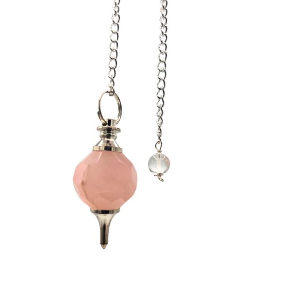 Pendule Pierre Précieuse à Facettes - Quartz Rose- Vendu par 1