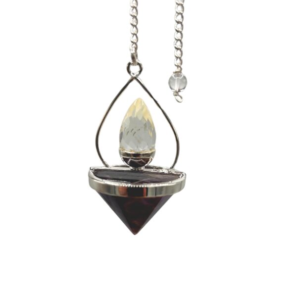 Pendule Lanterne de Vie en Pierres Précieuses - Améthyste et Quartz de Roche- Vendu par 1