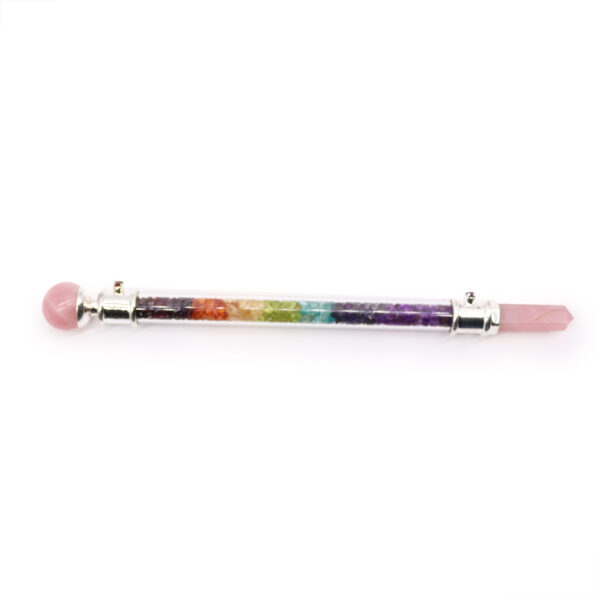 Baguette de guérison en cristal des 7 chakras - Quartz rose- Vendu par 1