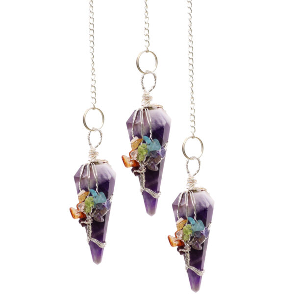 Pendule Magique - Sept Chakras - Améthyste- Vendu par 1 – Image 4
