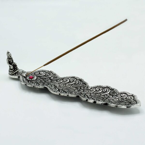 Porte-encens Bouddha Long en Aluminium Poli 20cm- Vendu par 1 – Image 2