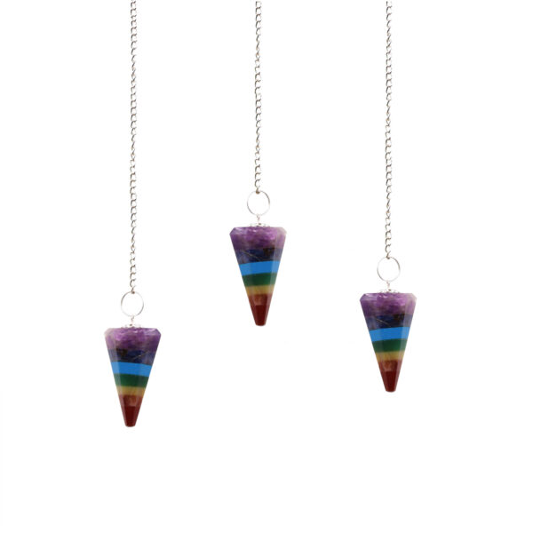 Pendule à 7 tranches de style chakra- Vendu par 1 – Image 2