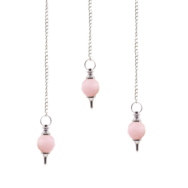 Pendule Pierre Précieuse à Facettes - Quartz Rose- Vendu par 1 – Image 4