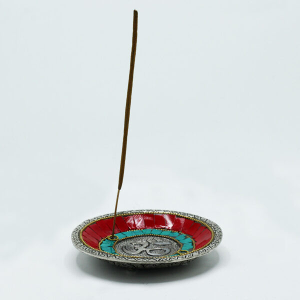 Assiette Om Décor Tibétain Porte-Cône et Bâton- Vendu par 1 – Image 2