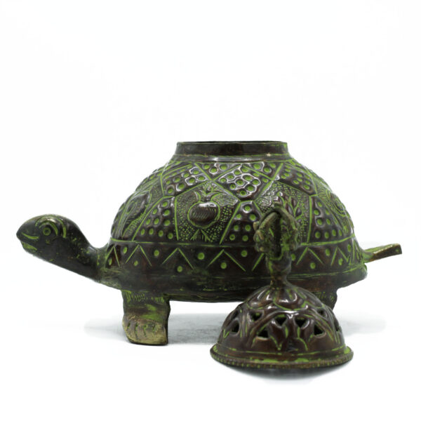 Porte-encens tortue tibétaine en laiton Verdigris - Lrg- Vendu par 1 – Image 3