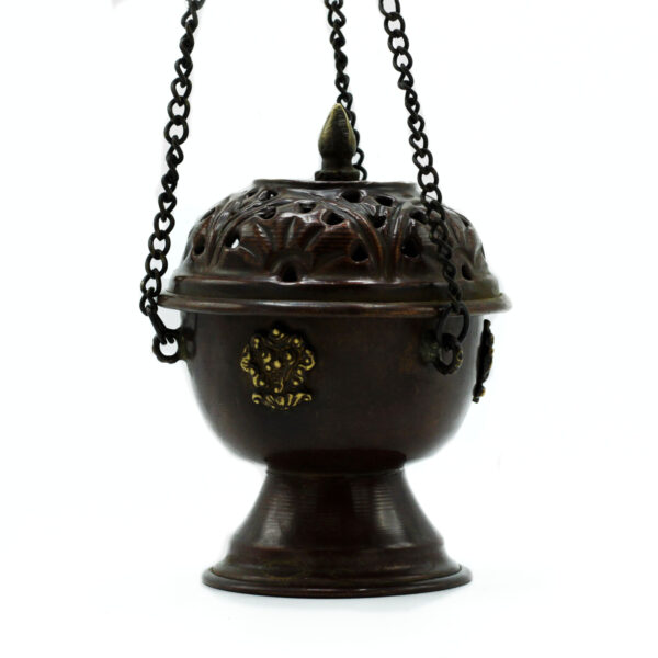 Brûleur d'encens tibétain en cuivre - Suspension classique- Vendu par 1 – Image 2