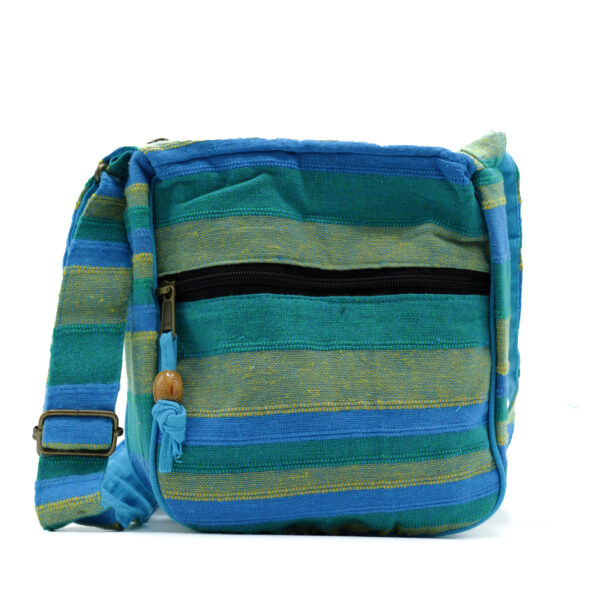 Sac à bandoulière Népal Lrg (sangle réglable) - Spring Meadows Green & Blue- Vendu par 1
