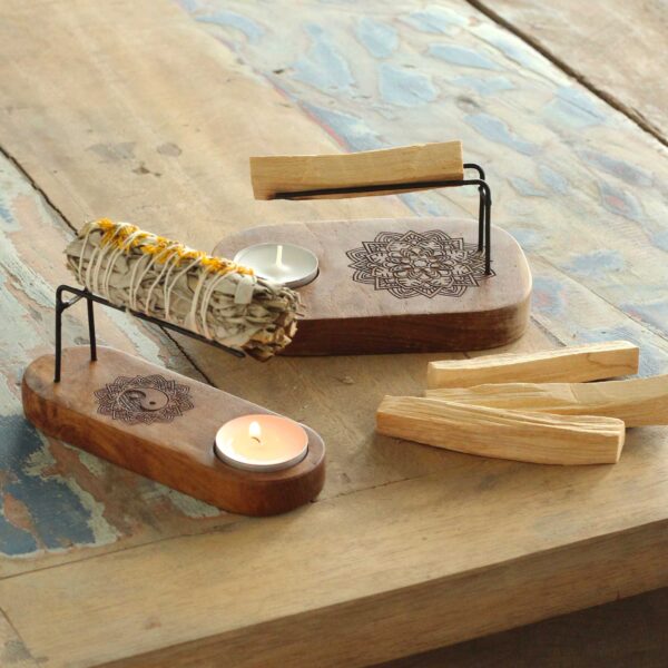 Chauffage Palo Santo - Bois de Teck - Design Yin & Yang- Vendu par 1 – Image 3