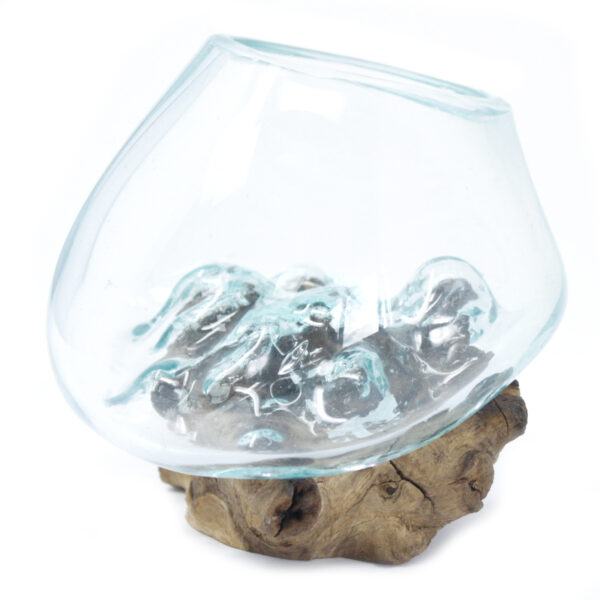 Verre à fondue sur bois - Petit bol- Vendu par 1 – Image 2